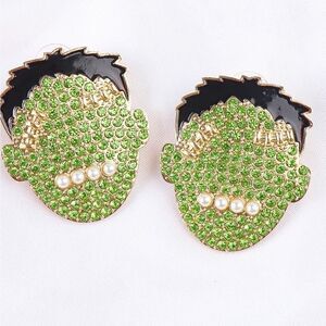 FRANKENSTEIN RHINESTONE HALLOWEEN EARRINGS